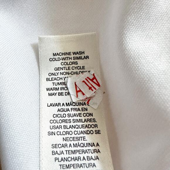 Chico’s Sz 0 White Eyelet Lace Handkerchief Hem Halter Dress Women’s Size Small - Picture 10 of 13